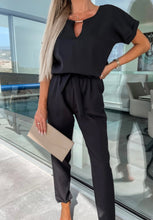 Load image into Gallery viewer, Black Satin Jumpsuit