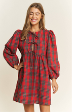 Load image into Gallery viewer, Red Plaid Bow Dress