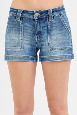 Risen Pocket Denim Shorts