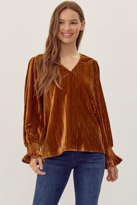 Copper Velvet Top