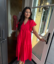 Load image into Gallery viewer, Wow in Red Midi Dress