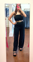 Load image into Gallery viewer, Black Ribbed Strapless Jumpsuit