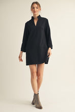 Load image into Gallery viewer, Black Long Sleeve Shift Dress
