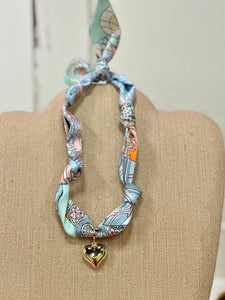 Puffy Heart Scarf Necklace
