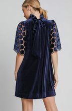 Load image into Gallery viewer, Navy Velvet Dress