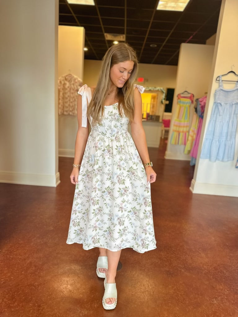 Floral Corset Maxi Dress
