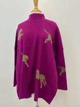 Load image into Gallery viewer, Plum Cheetah Sweater