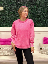 Load image into Gallery viewer, Hot Pink Acid Wash Sweatshirt