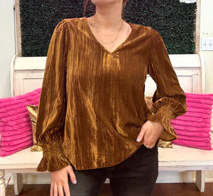 Copper Velvet Top