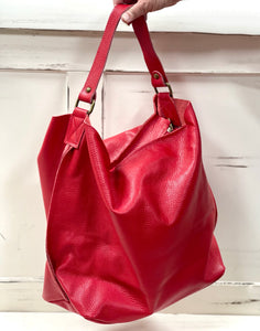Red Hobo Leather Purse
