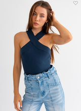 Load image into Gallery viewer, Navy Halter Neck Bodysuit