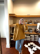 Load image into Gallery viewer, Hacci Knit Pocket Pullover in Mustard