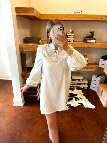 Vintage Long Sleeve Dress in Ivory