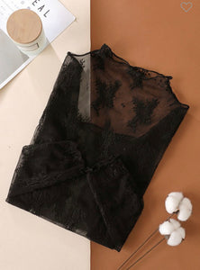 Sheer Lace Long Sleeve Top