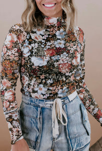 Floral Mesh Top