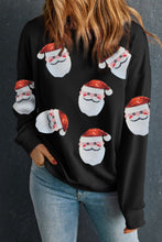 Load image into Gallery viewer, Black Sequin Santa Sweatshirt