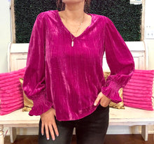 Load image into Gallery viewer, Hot Pink Velvet Top