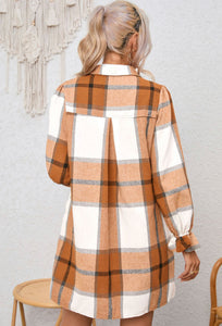 Caramel Swirl Plaid Dress