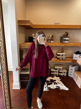 Load image into Gallery viewer, Hacci Knit Pocket Pullover in Maroon