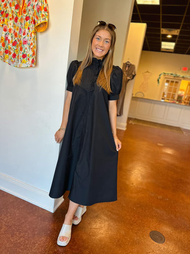 Black Button Down Maxi Dress