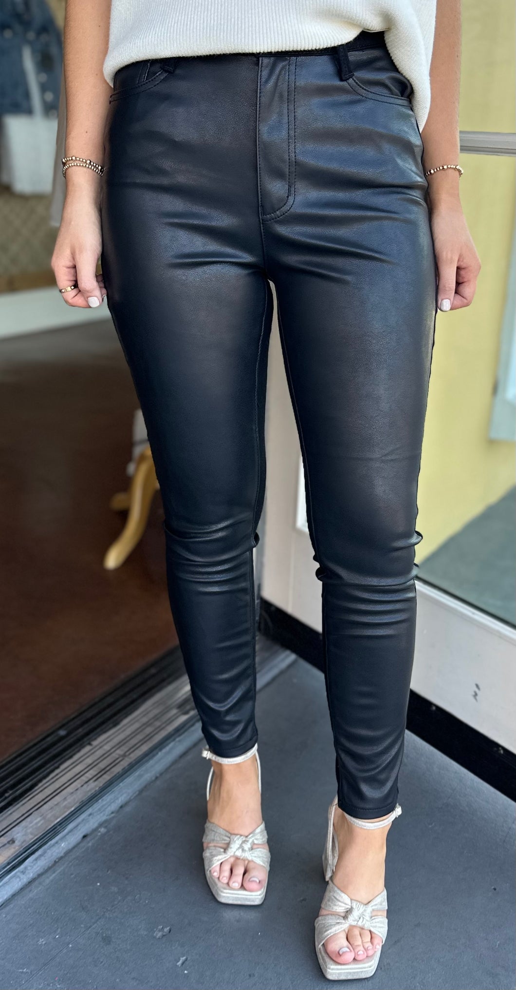 Judy Blue Leather & Denim Jeans