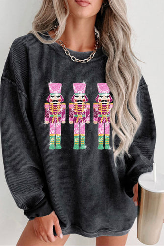 Sequin Nutcracker Corduroy Sweatshirt