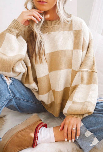 Oversized Checkered Sweater