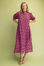 Load image into Gallery viewer, Brown and Pink Midi Dress