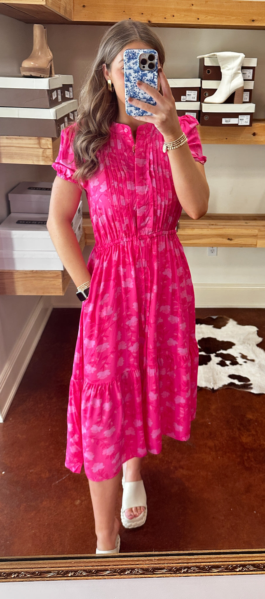 Rose Florals Midi Dress