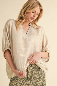 Ice Champagne Metallic Top