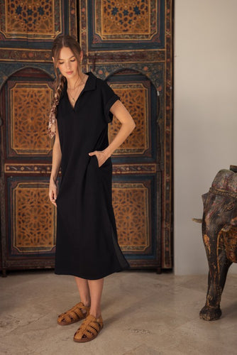 The Georgina Black Midi Dress