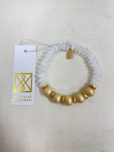 Gold Accent White Bracelet