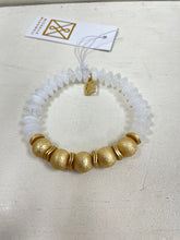 Load image into Gallery viewer, Gold Accent White Bracelet