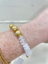 Load image into Gallery viewer, Gold Accent White Bracelet