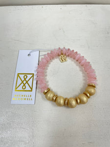 Gold Accent Pink Bracelet