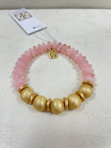 Gold Accent Pink Bracelet