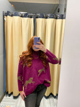 Load image into Gallery viewer, Plum Cheetah Sweater