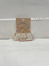 Load image into Gallery viewer, Sunset Beaded Triangle Hoops