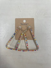 Load image into Gallery viewer, Sunset Beaded Triangle Hoops