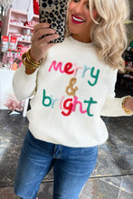 Load image into Gallery viewer, White Merry and Bright Tinsel Sweater