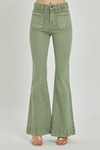 Load image into Gallery viewer, Olive Green Patch Pocket Jeans