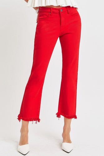 Risen Red Straight Leg Jeans