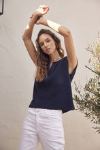 Load image into Gallery viewer, Navy Lightweight Patch Sweater