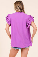 Load image into Gallery viewer, GAME DAY RUFFLE SLEEVE TOP (3 colors)