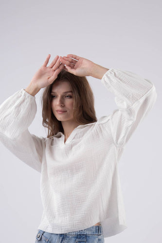 White Gauze Lightweight Top