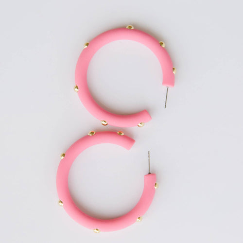 Large Light Pink Hoop Earrings