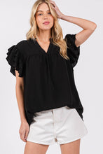 Load image into Gallery viewer, GAME DAY RUFFLE SLEEVE TOP (3 colors)