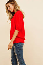 Load image into Gallery viewer, Red Puff Sleeve Sweater