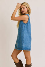 Load image into Gallery viewer, BUTTON DOWN DENIM MINI DRESS