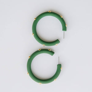 Large Green Hoop Earrings